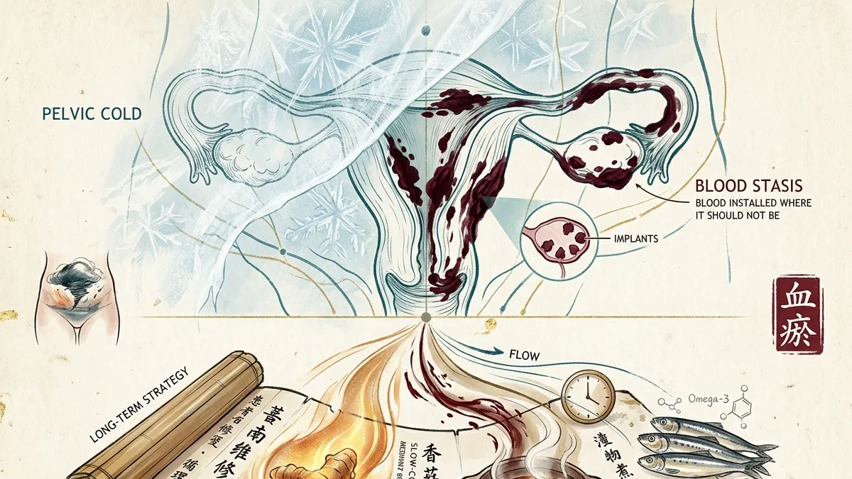 Endometriosis in TCM: settled Blood stasis and Cold in the Uterus, the long-haul dietary strategy