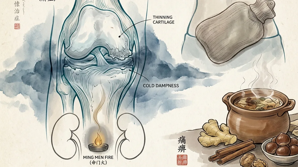 Osteoarthritis in TCM: the fixed pain relieved by heat, Kidney Yang deficiency and the obstruction that reaches the bone