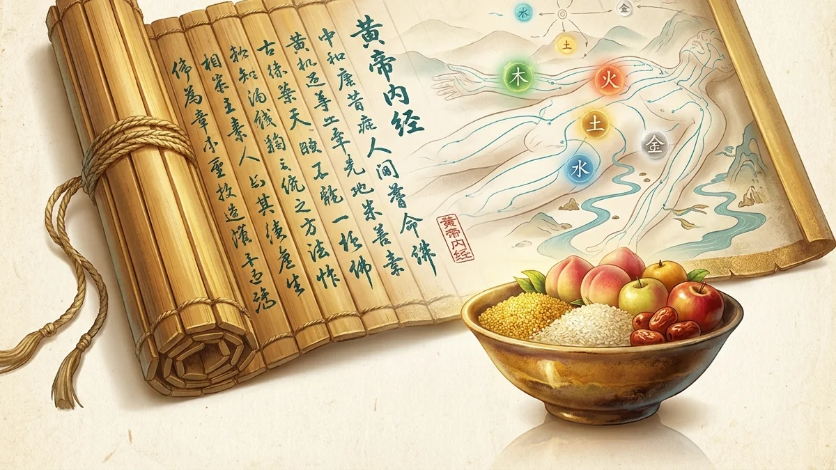 El Huangdi Neijing (黄帝内经), clásico fundador de la MTC: rollos antiguos y enseñanzas alimentarias del Suwen