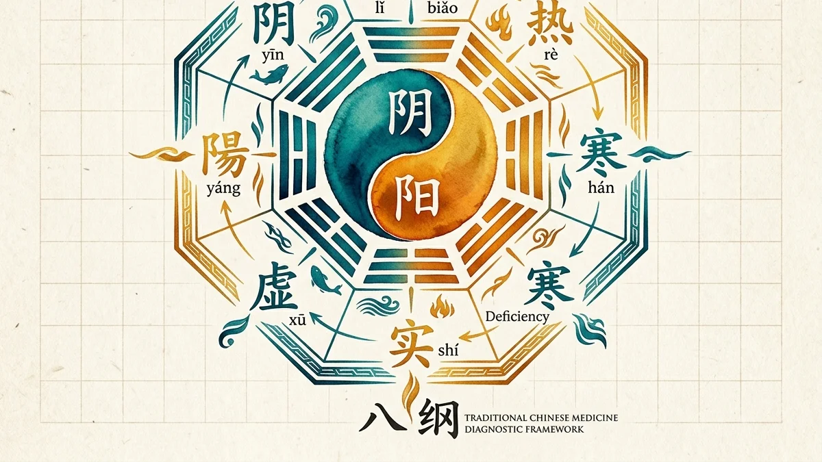 Los Ocho Principios (八纲 Bā Gāng): Yin-Yang, Interior-Exterior, Frío-Calor, Vacío-Plenitud como rejilla diagnóstica