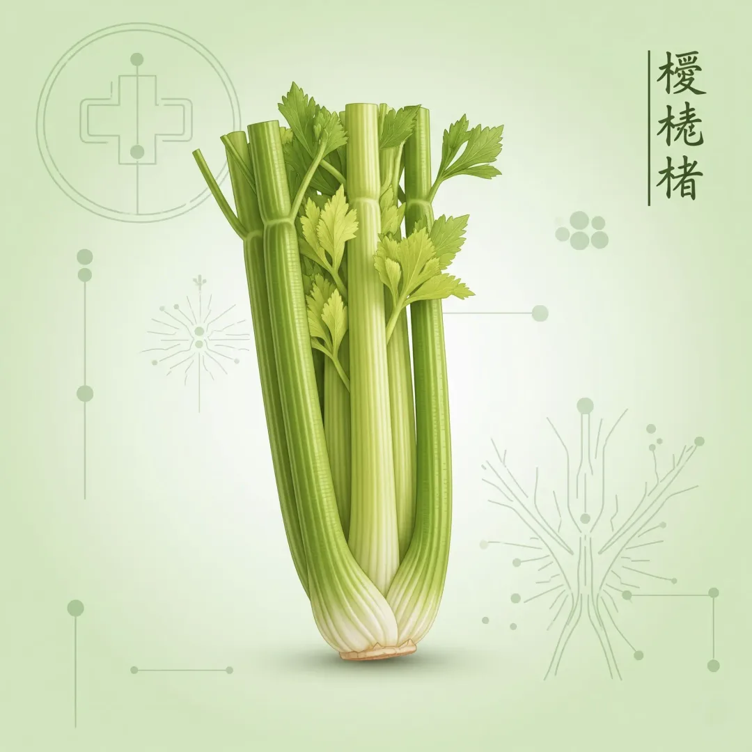 Céleri branche frais (芹菜 Qín Cài) — légume de nature Fraîche et saveur Douce-Amère, draine l'Humidité-Chaleur et calme le Foie en diététique chinoise