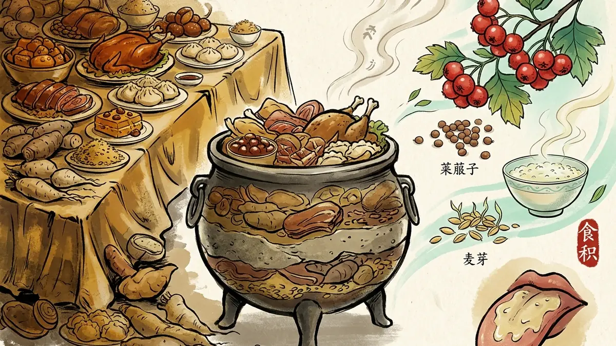 La rétention alimentaire (食积 Shí Jī) en médecine chinoise : surcharge digestive, plénitude de l'Estomac et aliments qui dissolvent